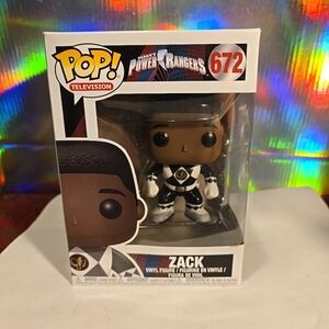 081824  vaulted Funko Pop Television: Power Rangers - Black Ranger - Zack #672 #